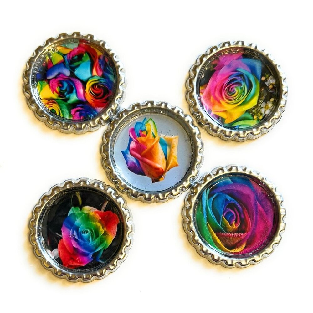 Rainbow Roses Magnet Set